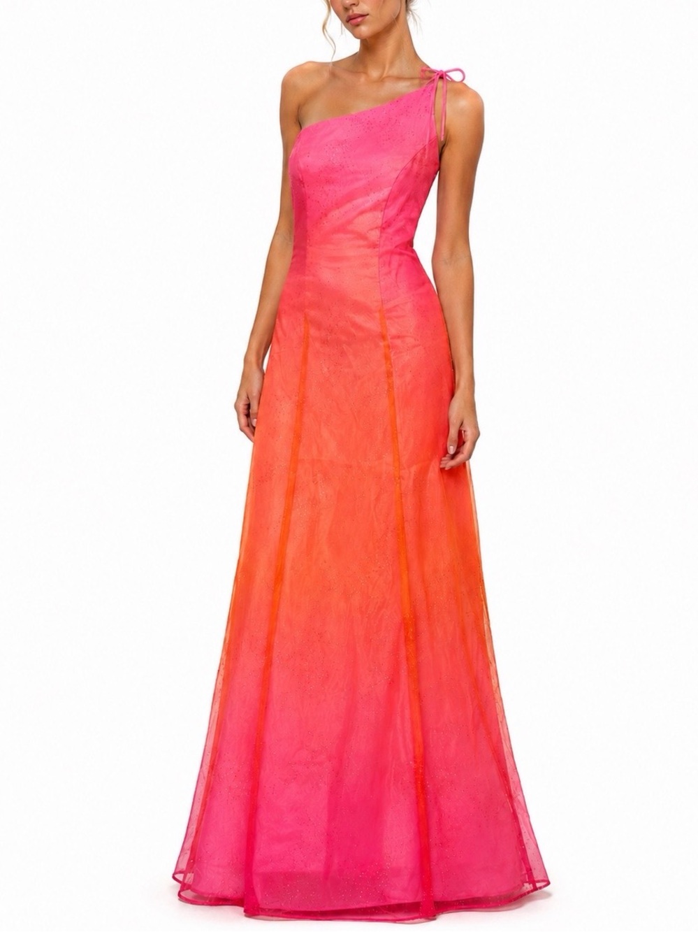 Vintage Y2K Sparkle Sunset Formal Gown Dress LA GLO 9 10